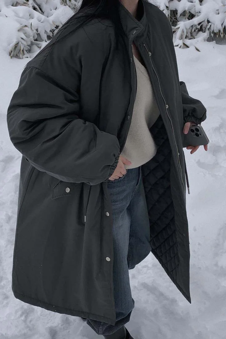 Relaxed Fit Longline Puffer Jacket - Image 11