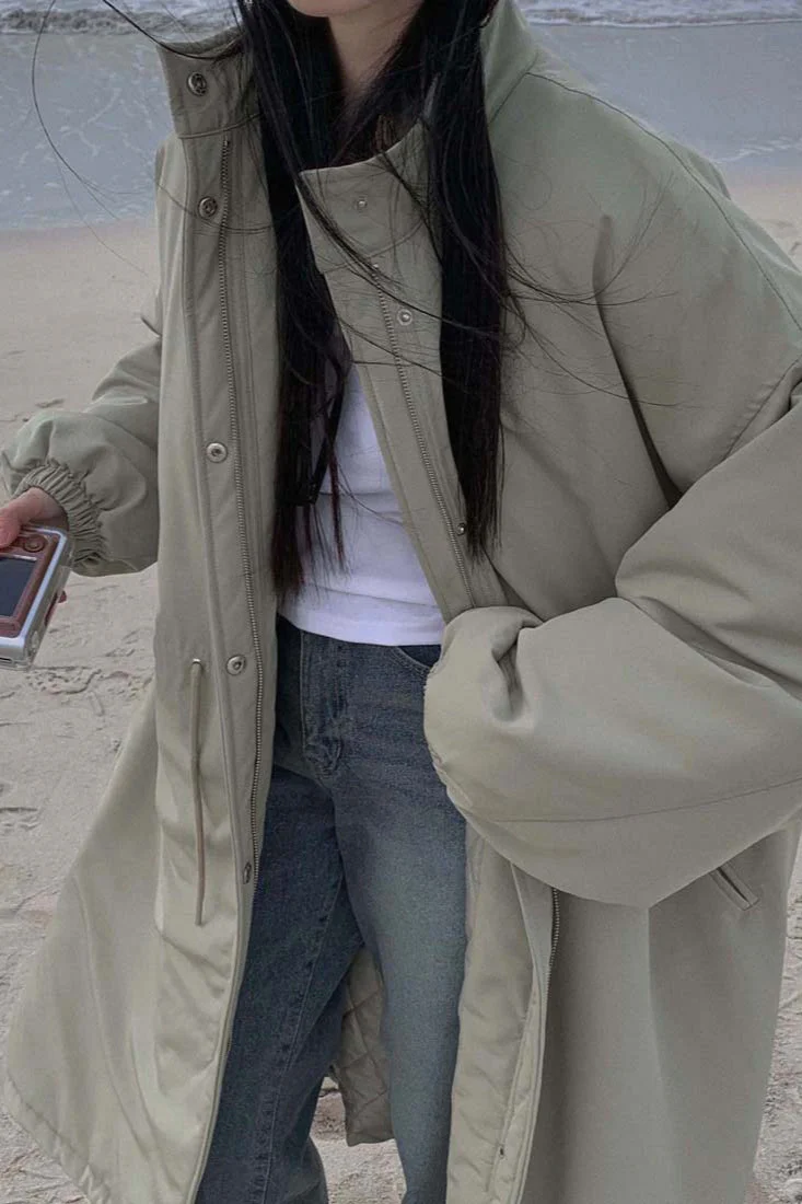 Relaxed Fit Longline Puffer Jacket - Image 2