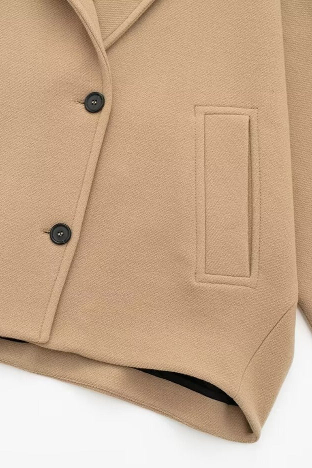 Relaxed Fit Short Wool Blend Jacket - Image 12