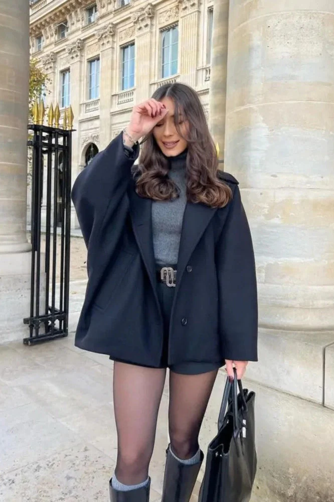 Relaxed Fit Short Wool Blend Jacket - Image 7