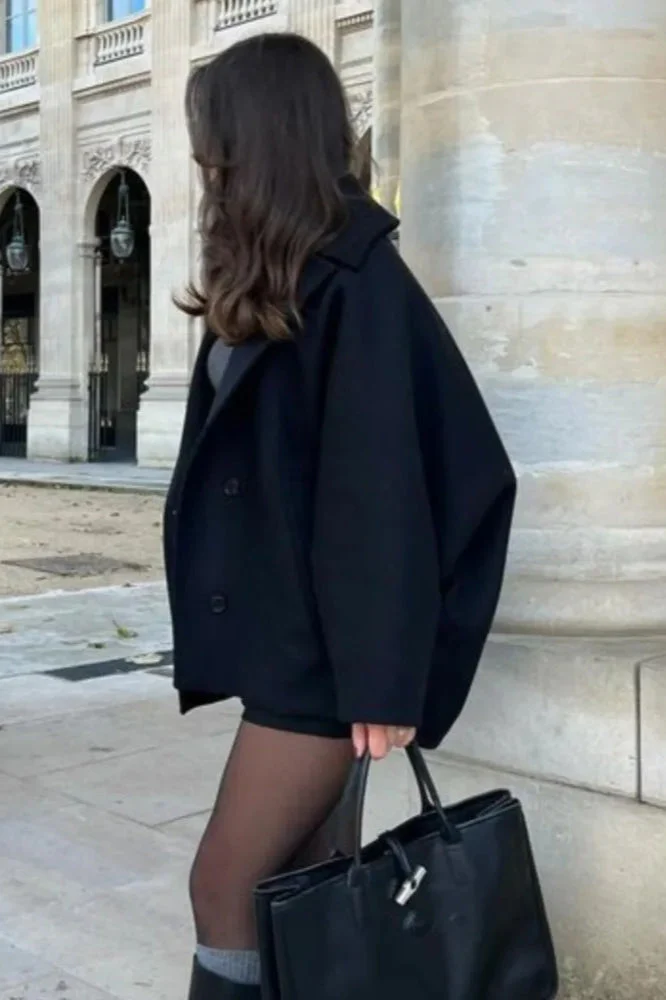 Relaxed Fit Short Wool Blend Jacket - Image 8