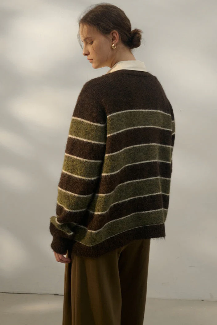 Relaxed Stripe Knit Cardigan - Image 10