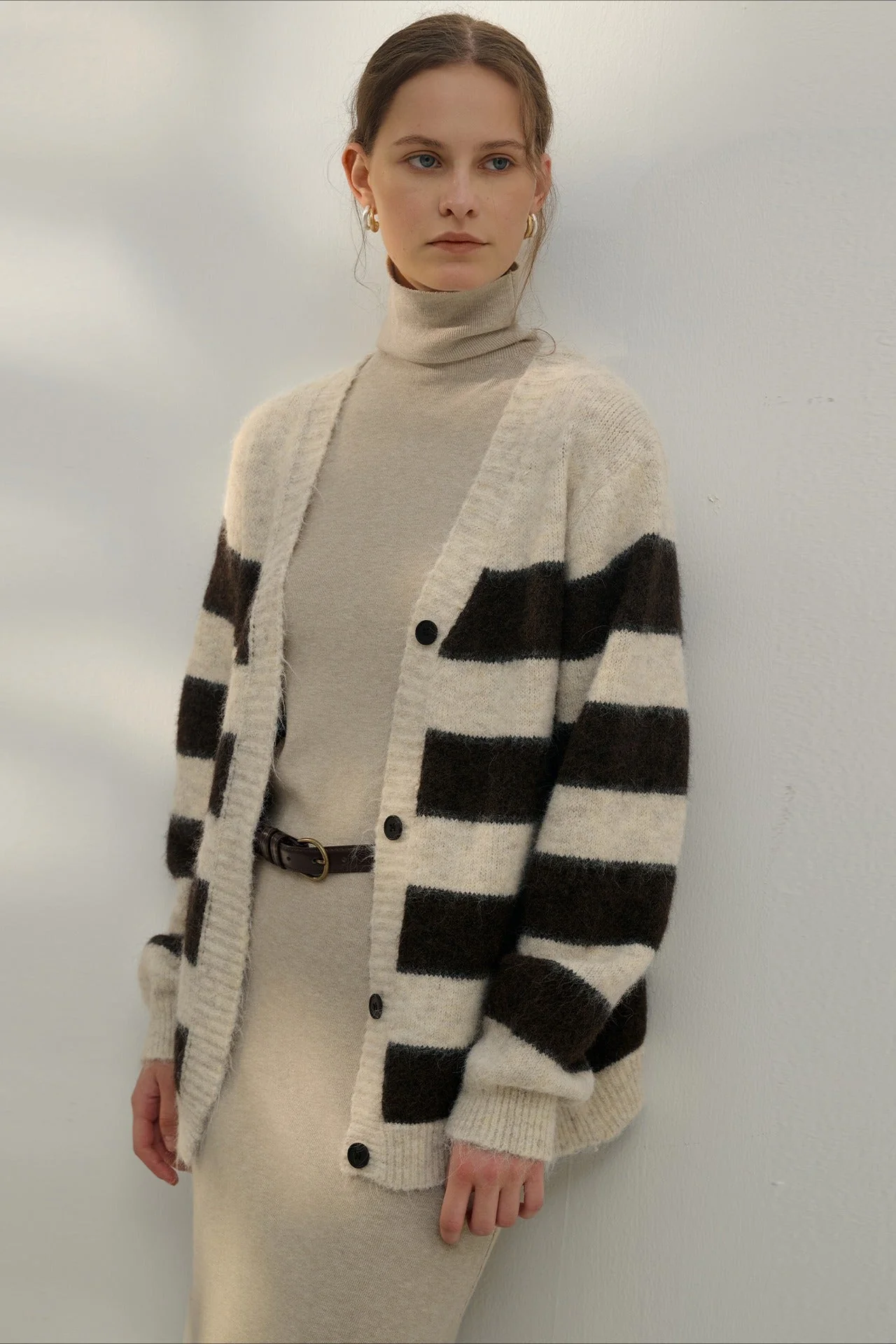Relaxed Stripe Knit Cardigan - Image 3