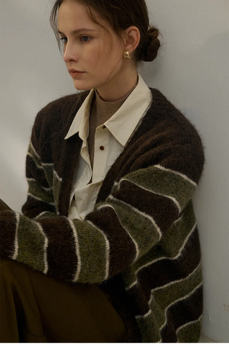 Relaxed Stripe Knit Cardigan - Image 9
