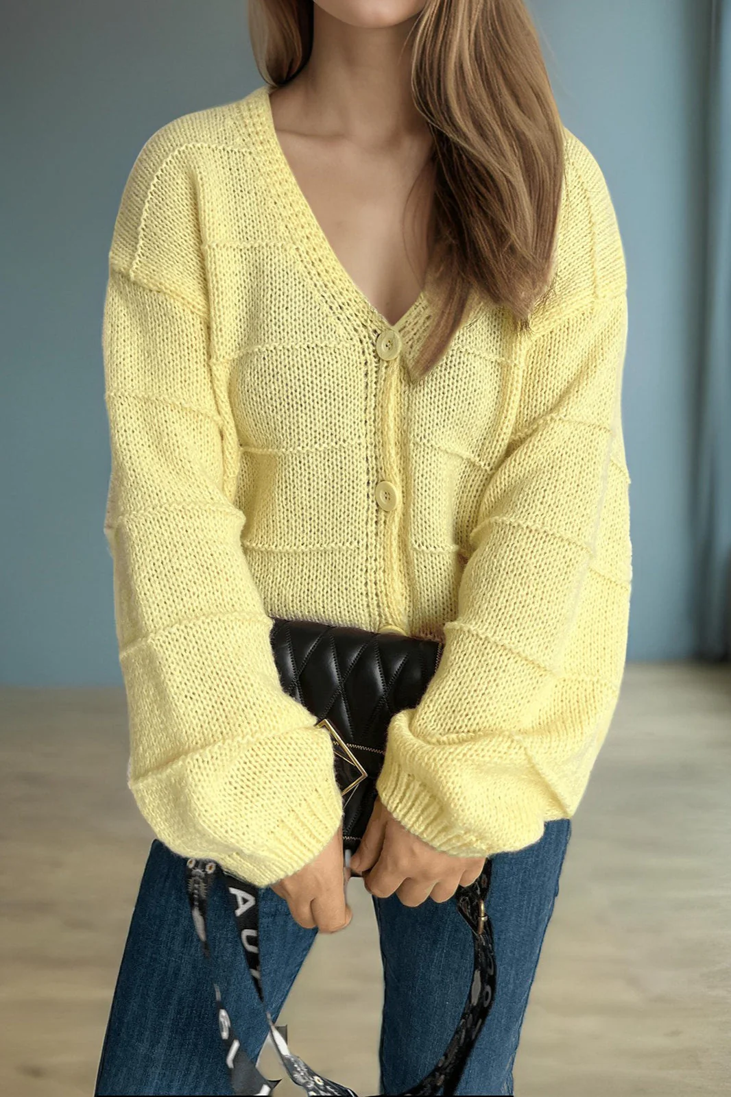 Relaxed V-Neck Cardigan - Image 10