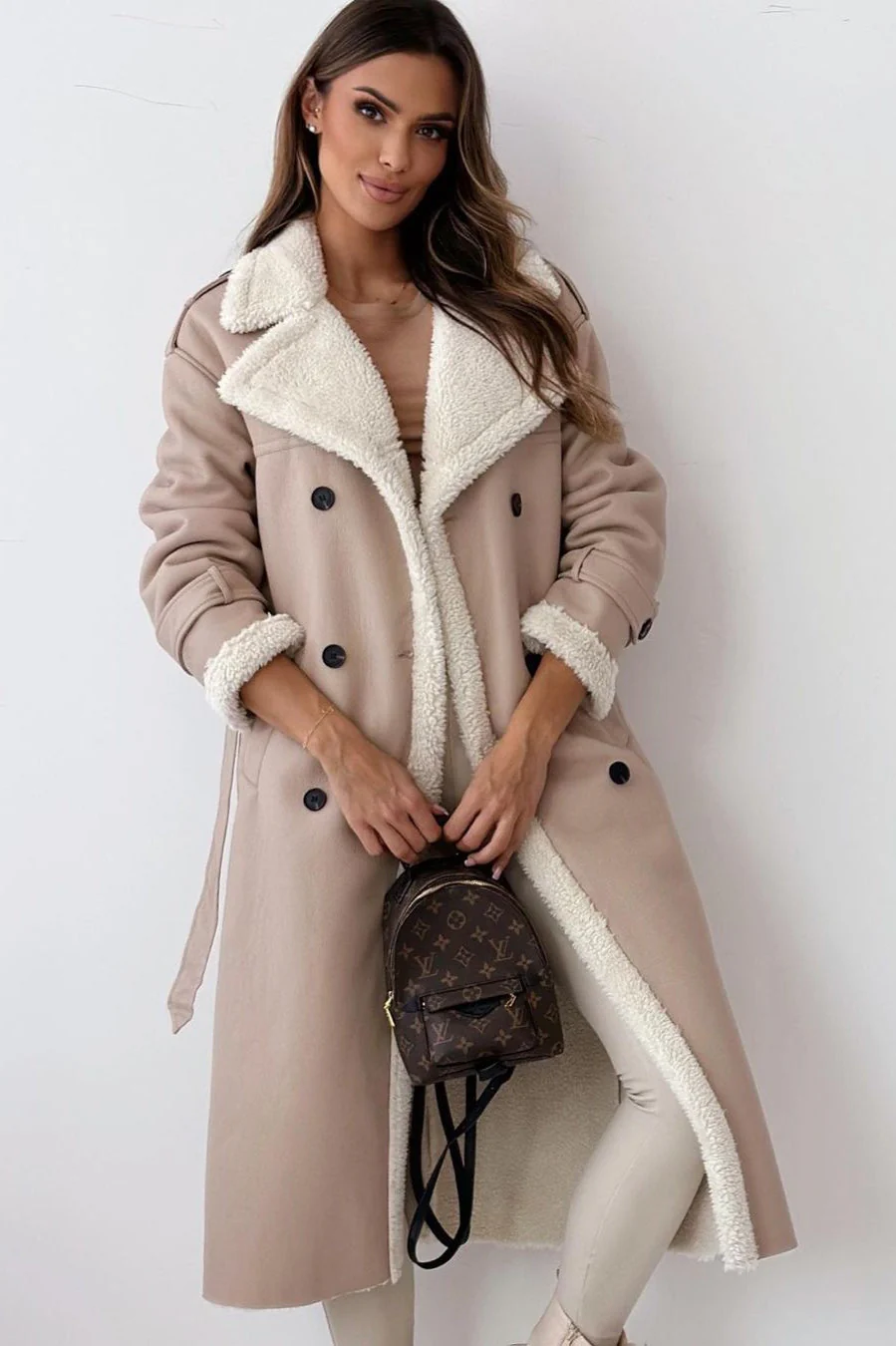 Reversible Fleece Stand Collar Coat - Image 4