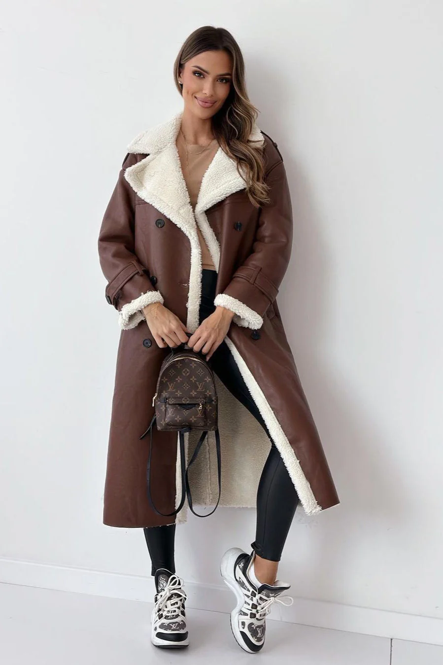 Reversible Fleece Stand Collar Coat - Image 6