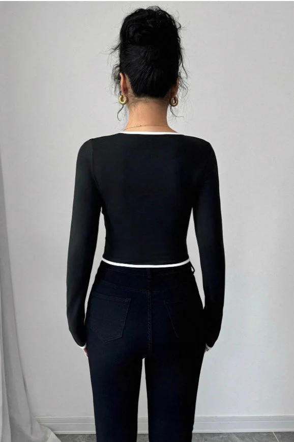 Ribbed Cropped Knit Top - Image 4