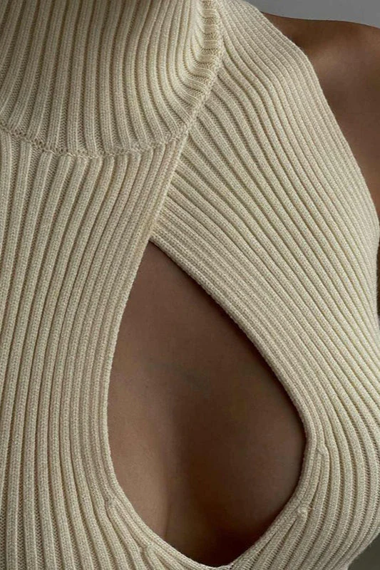 Ribbed Cutout Knit Top - Image 2
