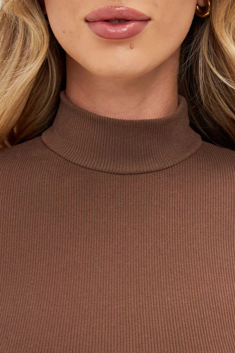 Ribbed Turtleneck Sweater Dress - Image 5