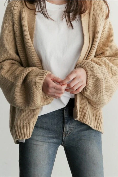 ropped Relaxed Cardigan - Image 3