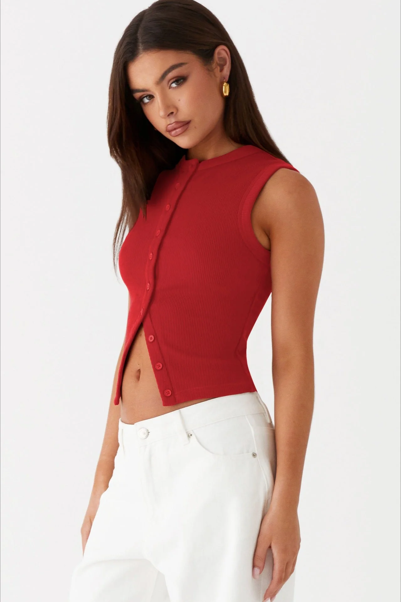 Round Neck Sleeveless Knit Top - Image 6