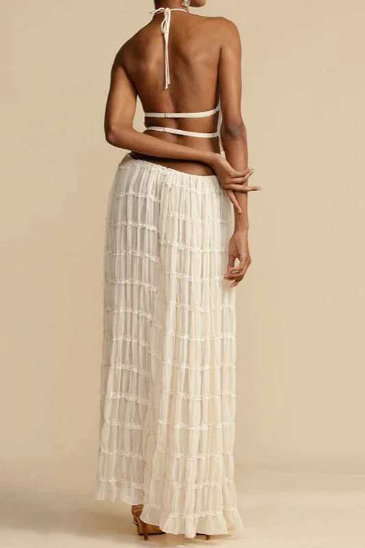 Ruched Halter Cami & Maxi Skirt Boho Dress - Image 13