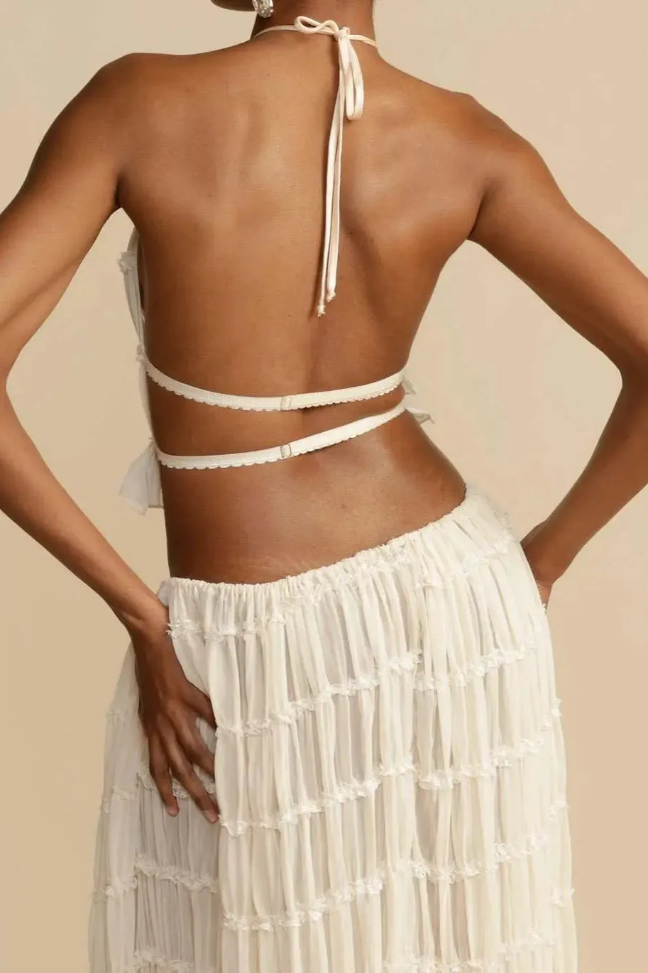 Ruched Halter Cami & Maxi Skirt Boho Dress - Image 19