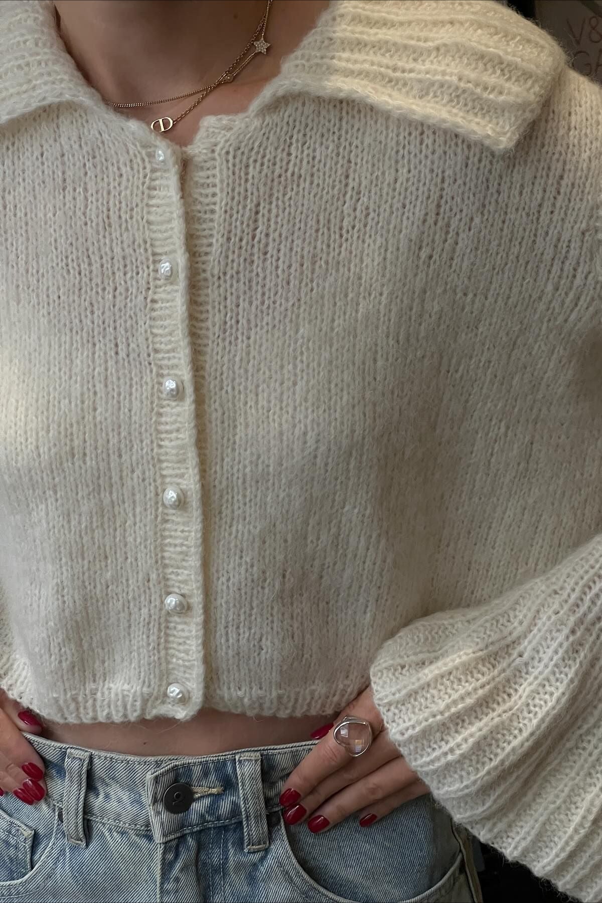 Ruffled Collar Flare Sleeve Knit Sweater - Image 12