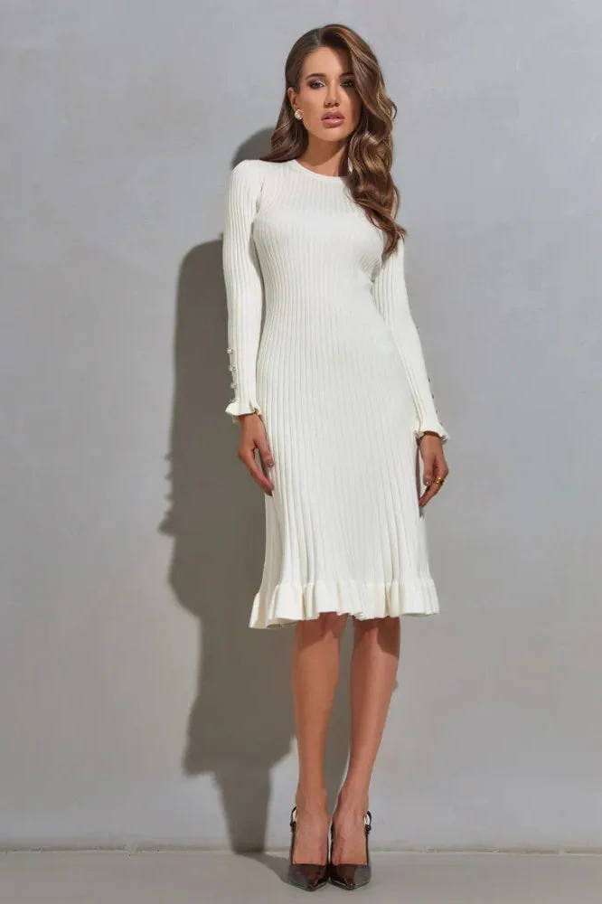 Ruffled Hem Knit Sweater Dress - Image 3
