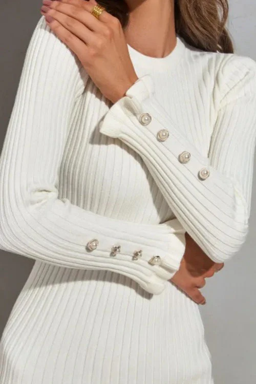 Ruffled Hem Knit Sweater Dress - Image 6