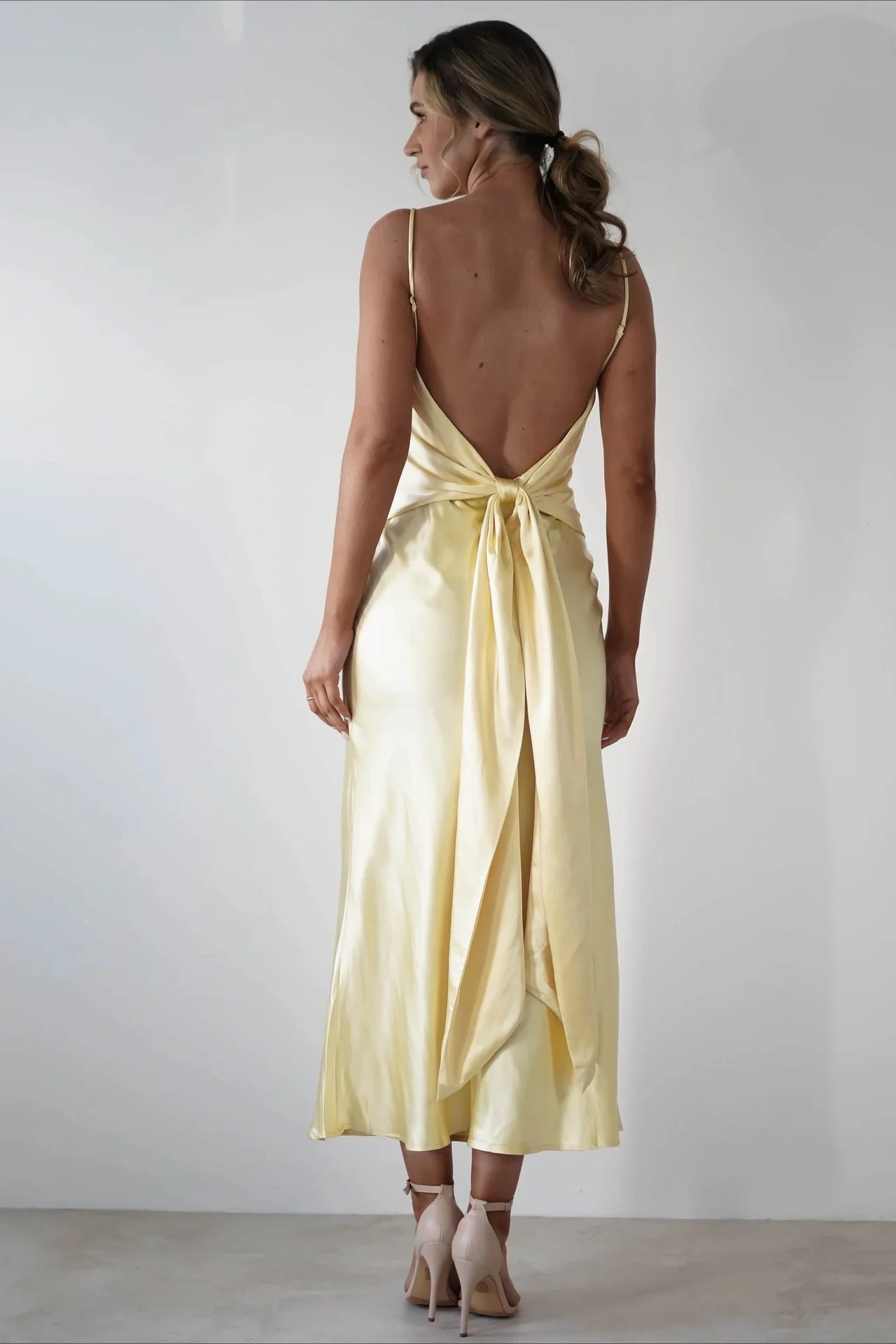 Satin Backless Tie Party Dress - Image 10