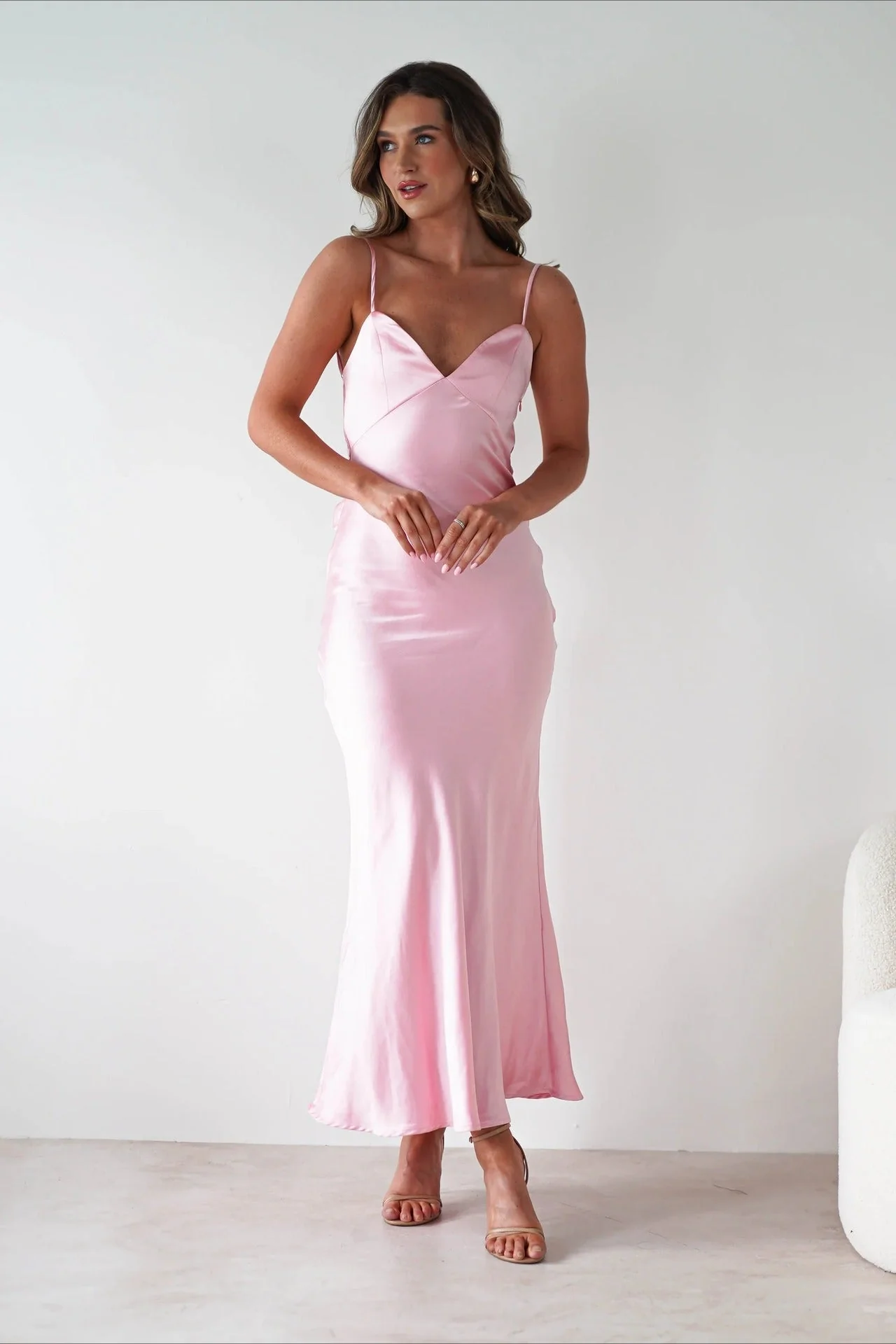 Satin Backless Tie Party Dress - Image 20