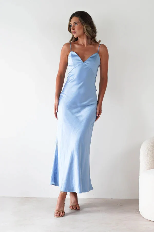 Satin Backless Tie Party Dress - Image 4
