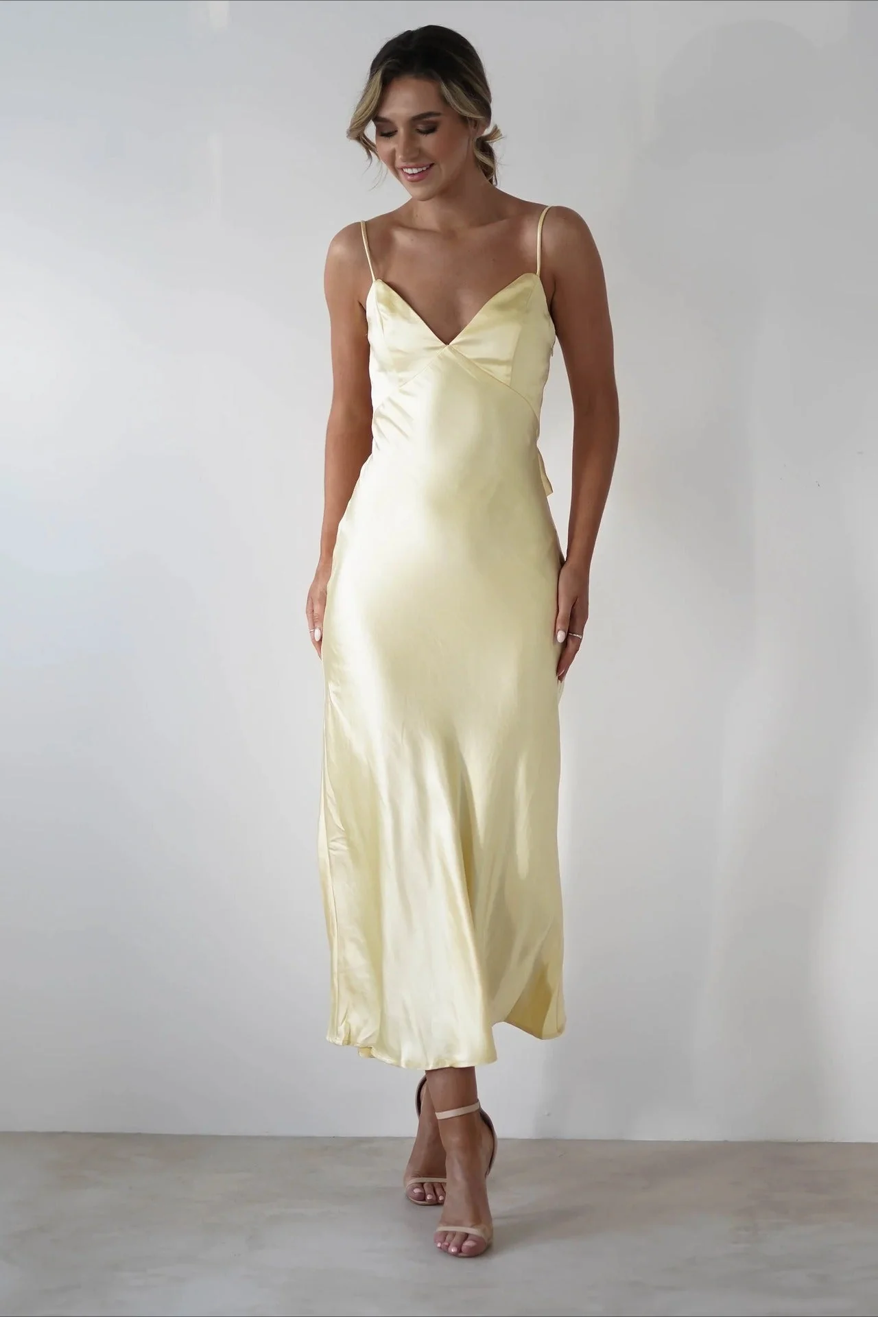 Satin Backless Tie Party Dress - Image 7