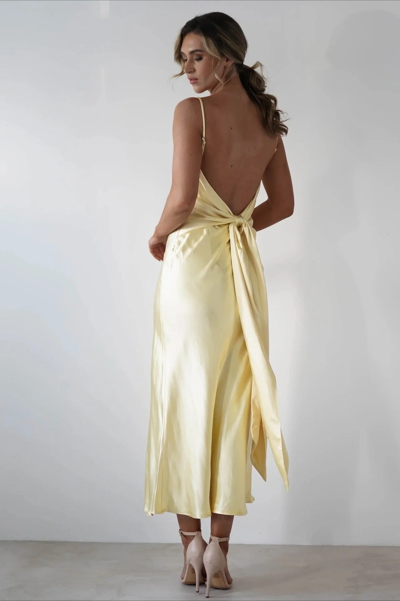 Satin Backless Tie Party Dress - Image 9