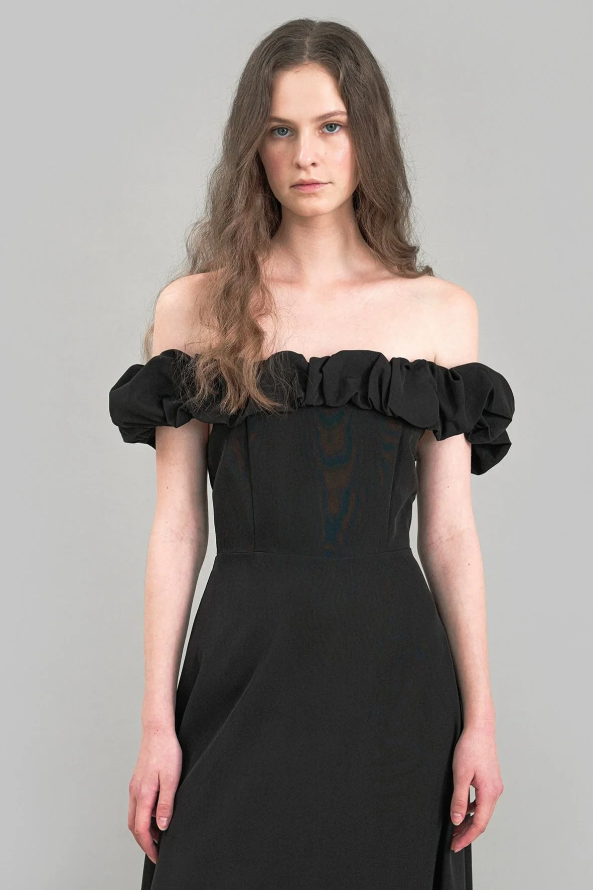 Satin Ruched Off-the-shoulder Cocktail Dress - Image 7