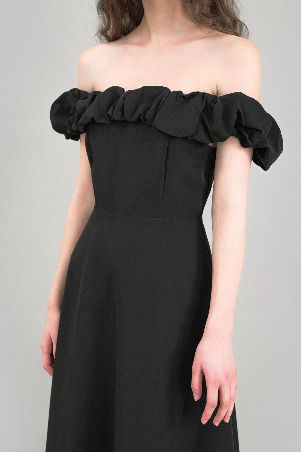 Satin Ruched Off-the-shoulder Cocktail Dress - Image 8