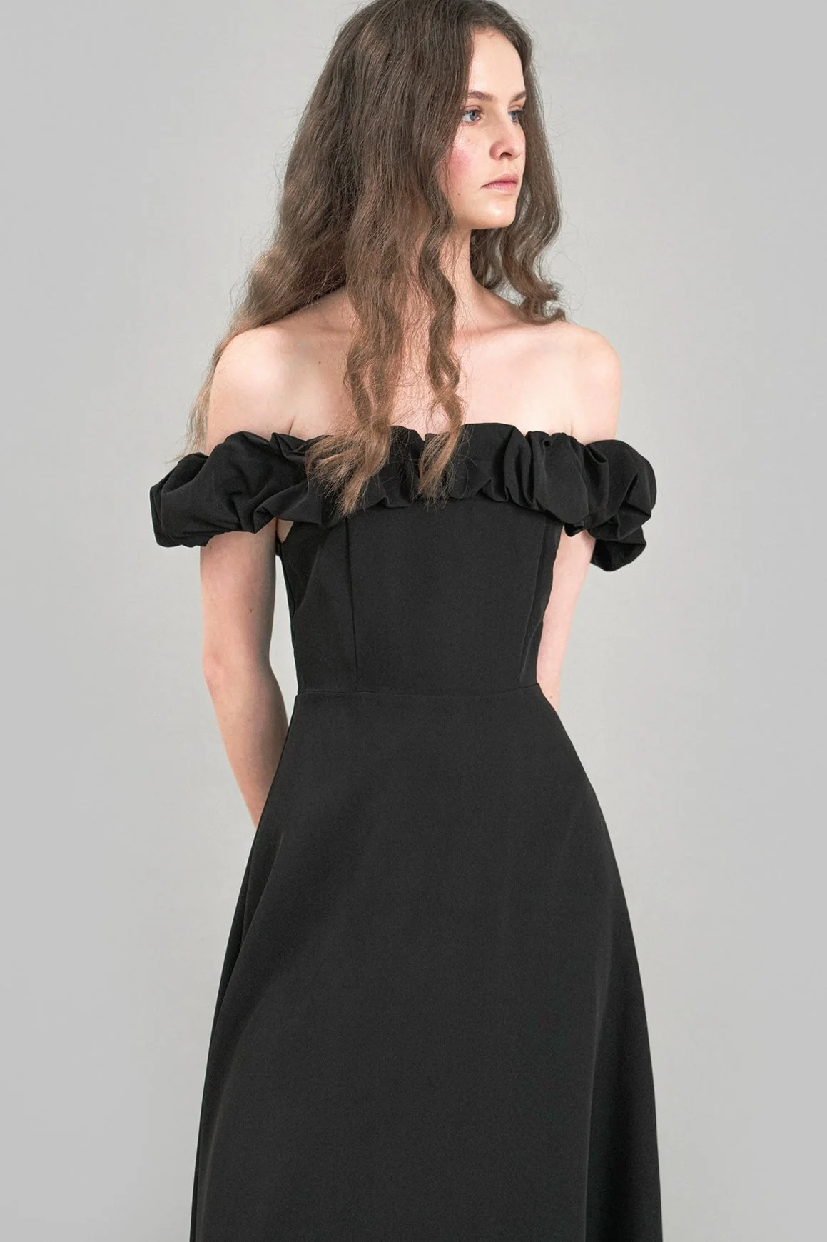 Satin Ruched Off-the-shoulder Cocktail Dress - Image 9