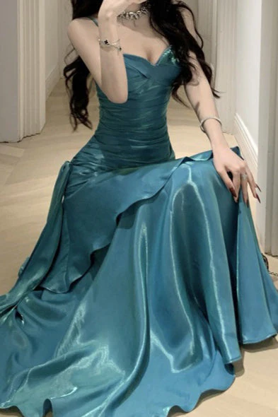 Satin Ruffle Trim Party Dress - Image 4
