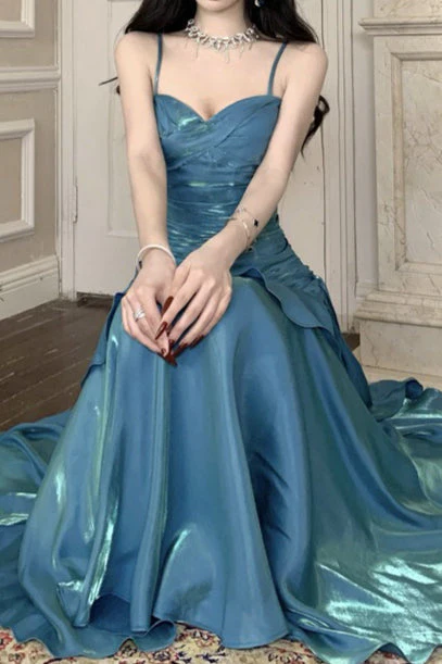 Satin Ruffle Trim Party Dress - Image 5