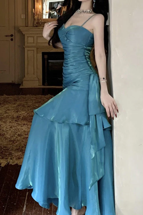 Satin Ruffle Trim Party Dress - Image 6