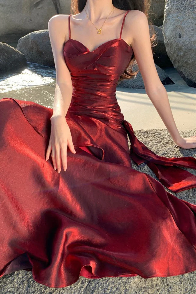 Satin Ruffle Trim Party Dress - Image 9