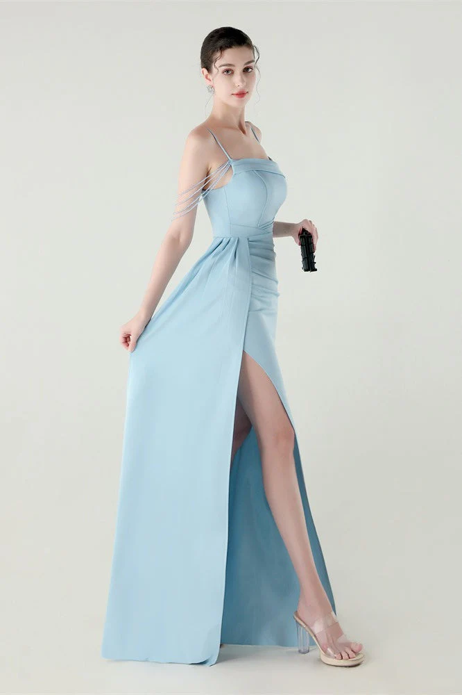 Satin Spaghetti Strap Mermaid Party Dress - Image 10