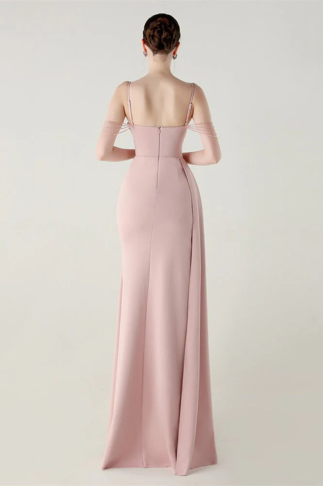 Satin Spaghetti Strap Mermaid Party Dress - Image 13