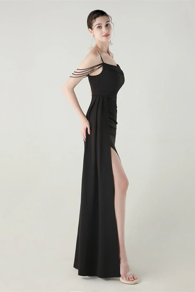 Satin Spaghetti Strap Mermaid Party Dress - Image 15