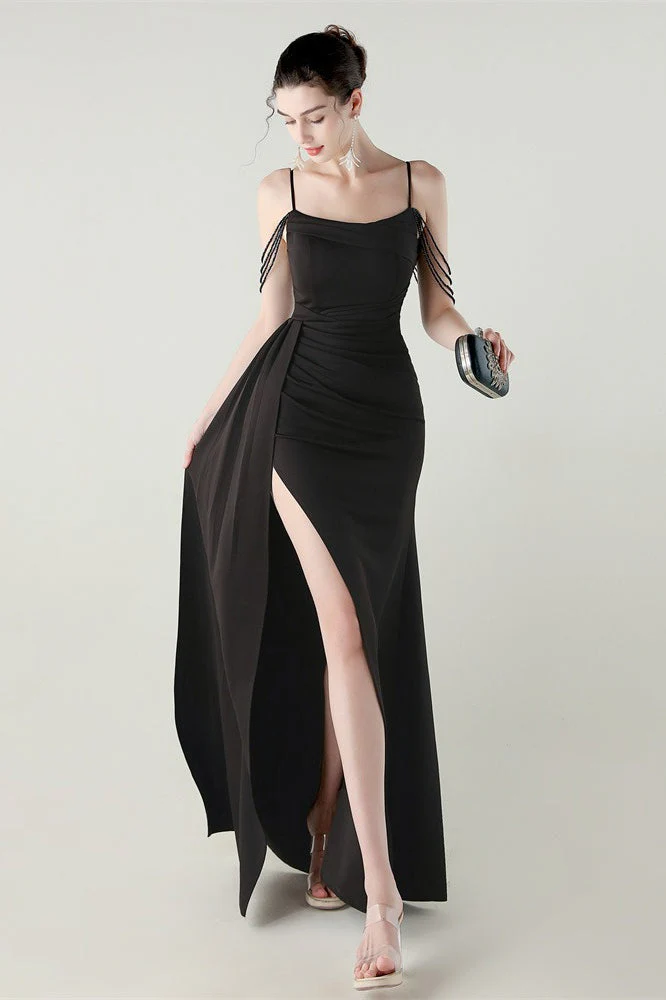 Satin Spaghetti Strap Mermaid Party Dress - Image 16