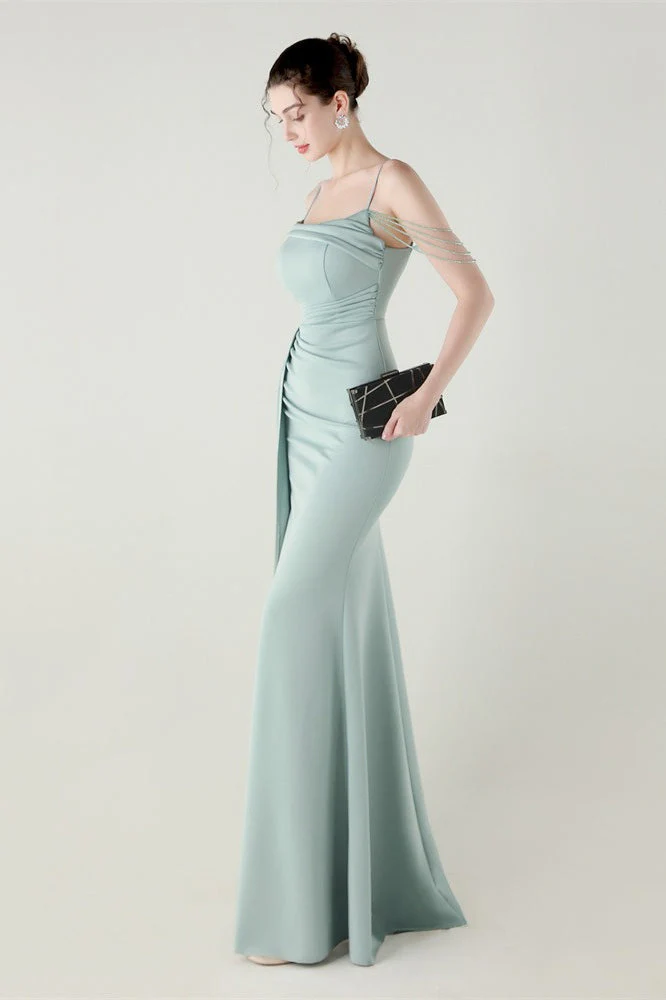 Satin Spaghetti Strap Mermaid Party Dress - Image 3