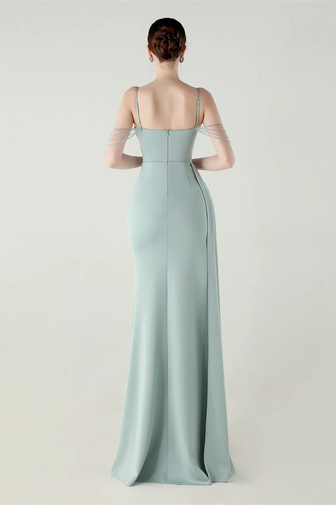 Satin Spaghetti Strap Mermaid Party Dress - Image 4