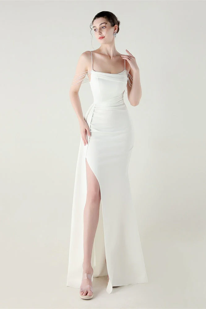 Satin Spaghetti Strap Mermaid Party Dress - Image 5