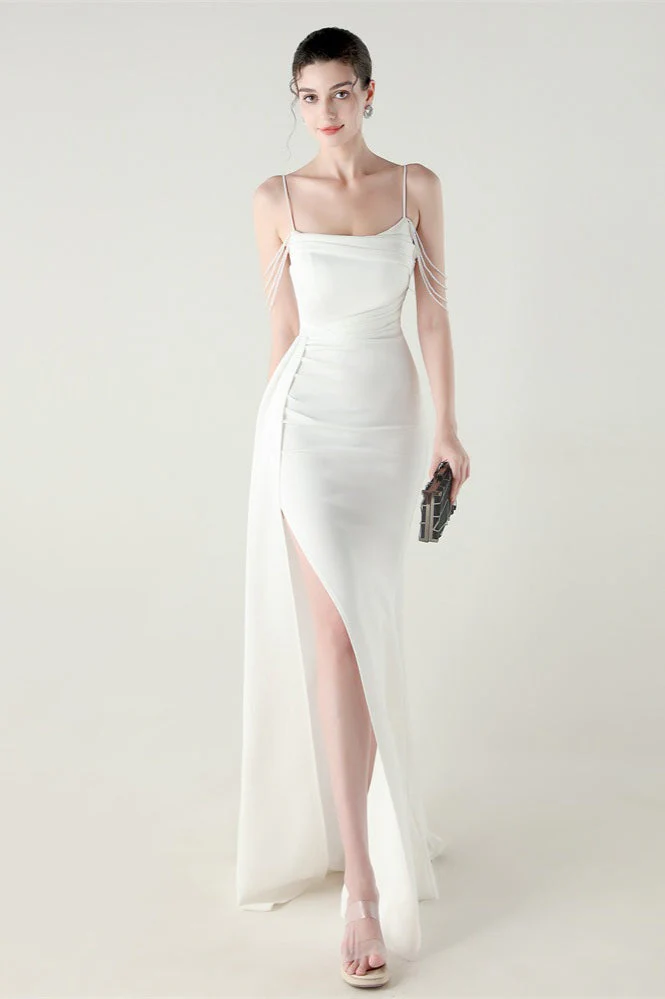 Satin Spaghetti Strap Mermaid Party Dress - Image 6