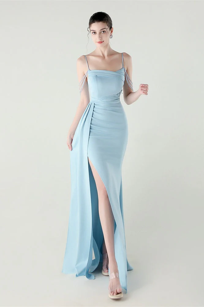 Satin Spaghetti Strap Mermaid Party Dress - Image 8