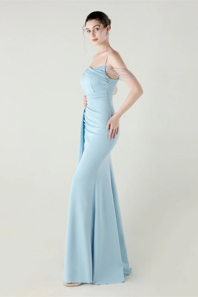 Satin Spaghetti Strap Mermaid Party Dress - Image 9