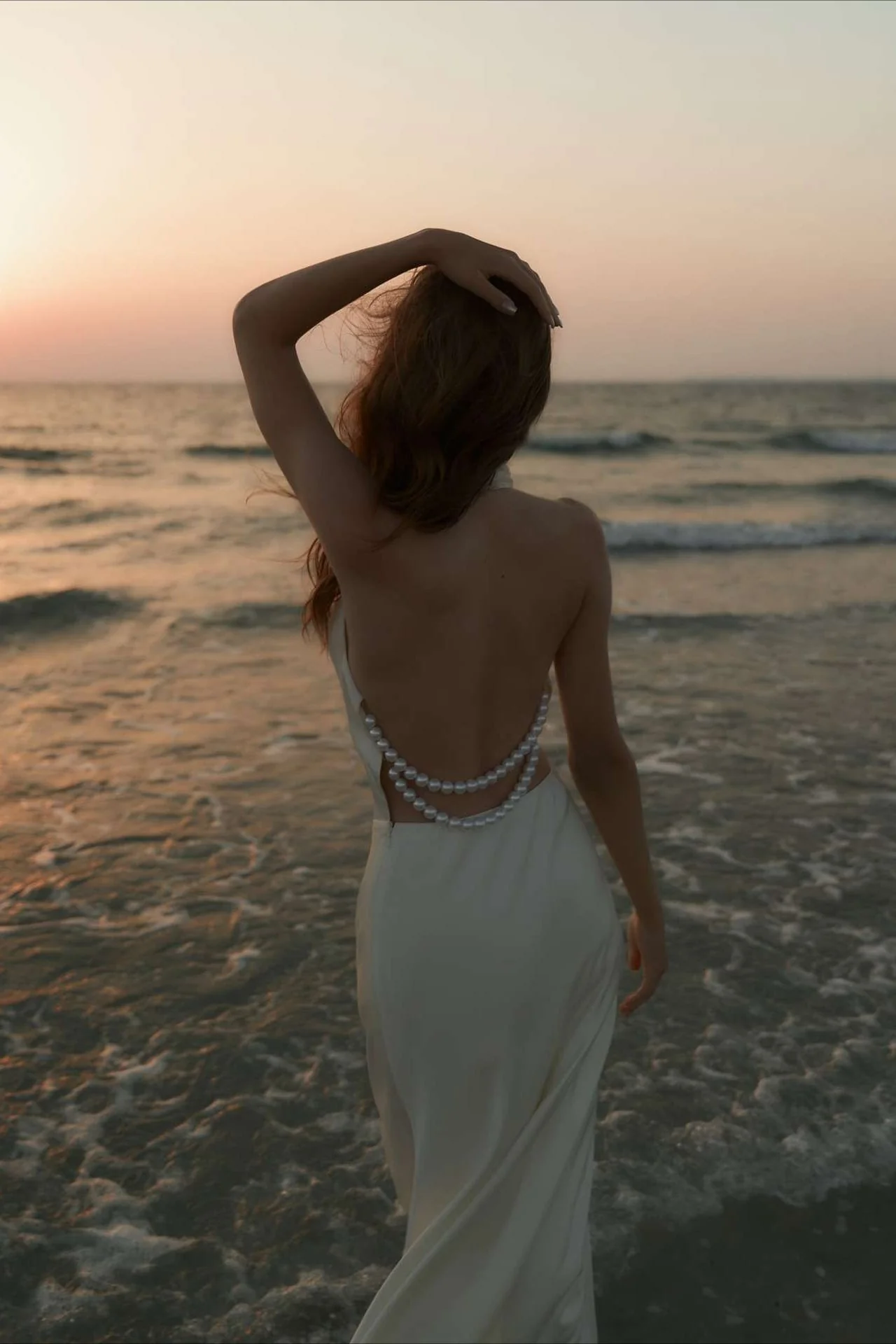 Satin V-Neck Halter Backless Maxi Party Dress - Image 14