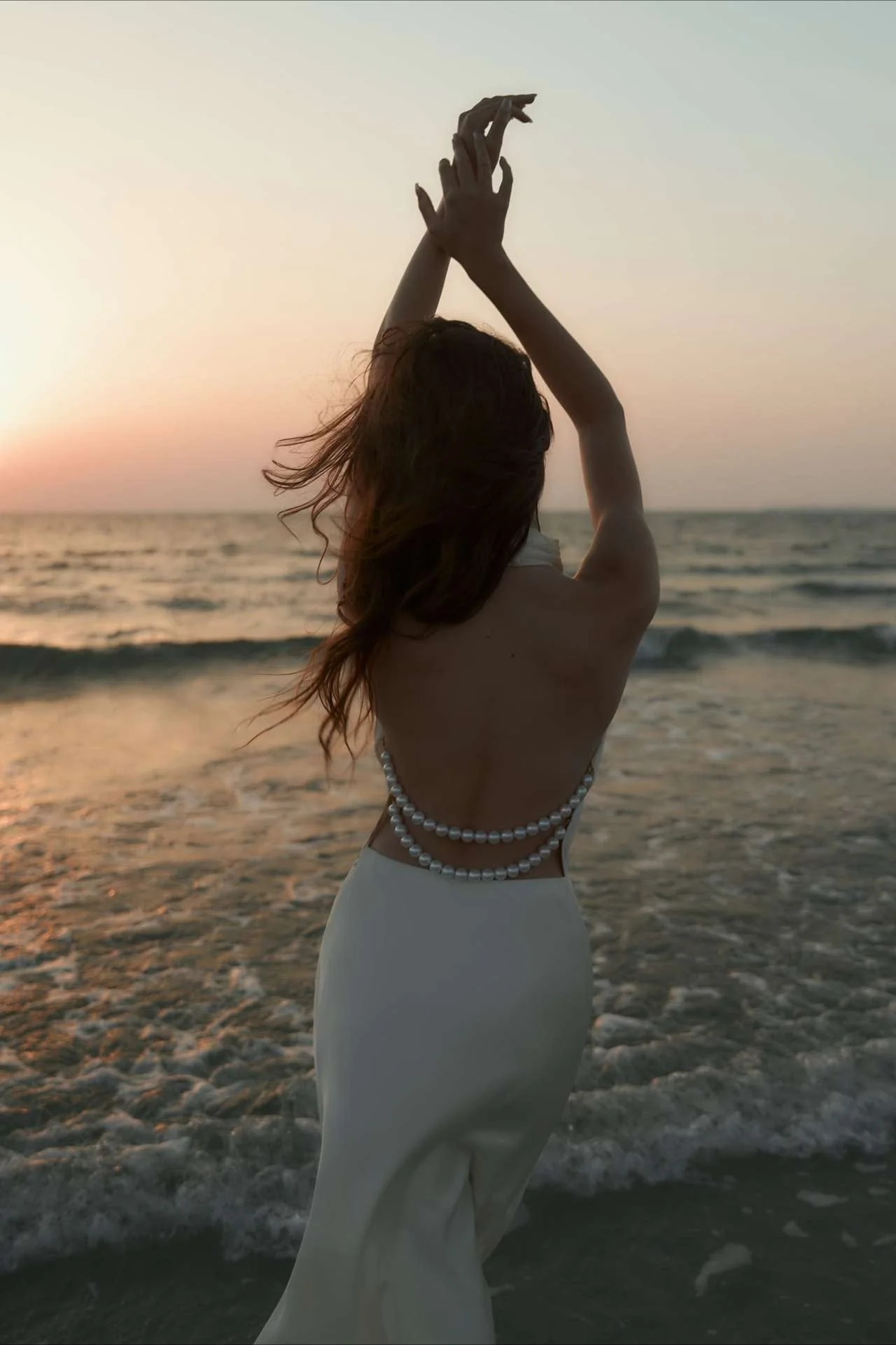 Satin V-Neck Halter Backless Maxi Party Dress - Image 15