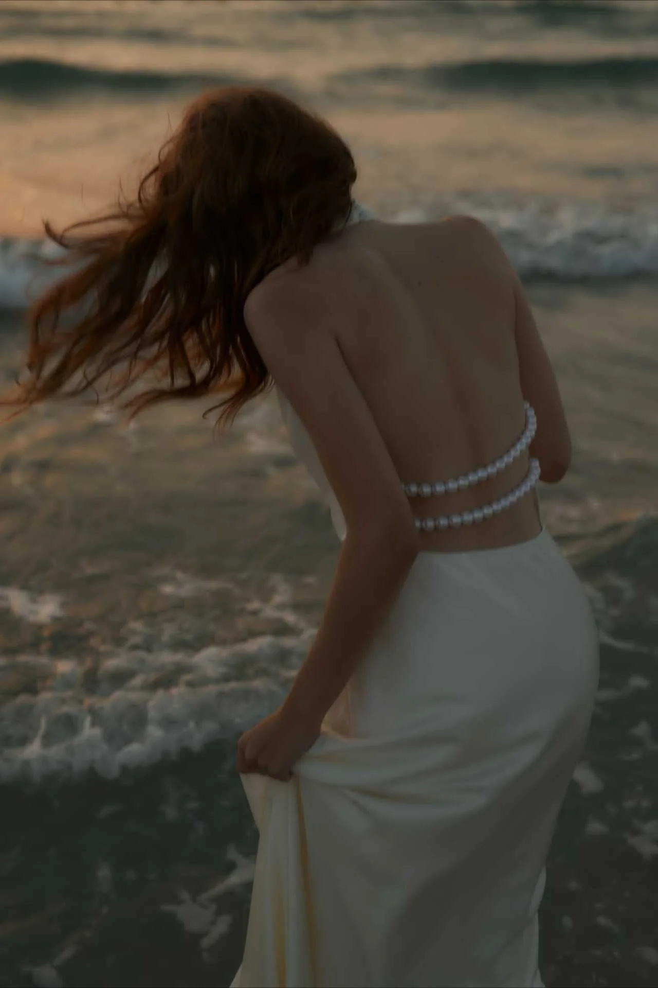 Satin V-Neck Halter Backless Maxi Party Dress - Image 16