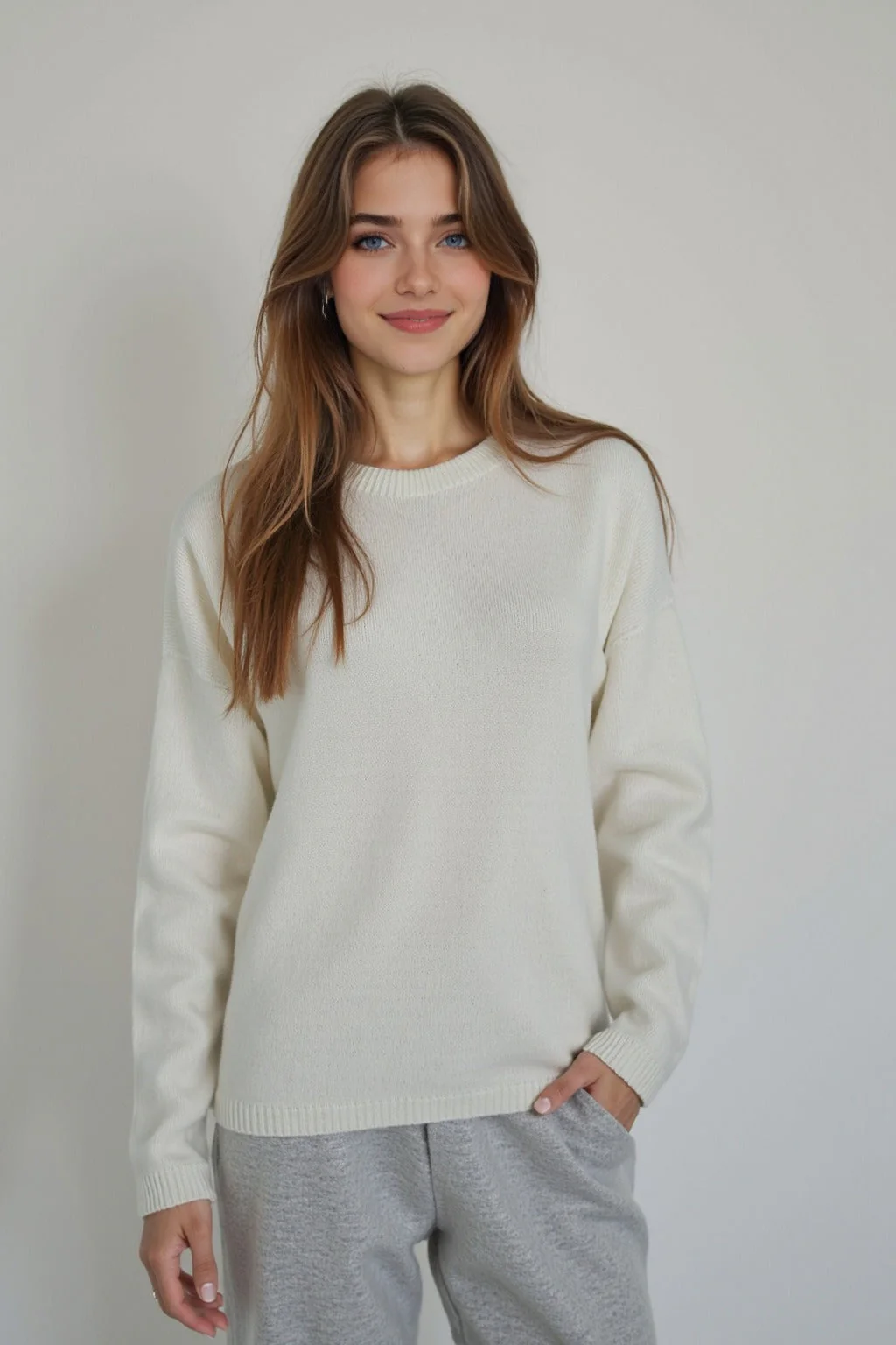 Seamless Knit Wool Pullover Sweater - Image 5