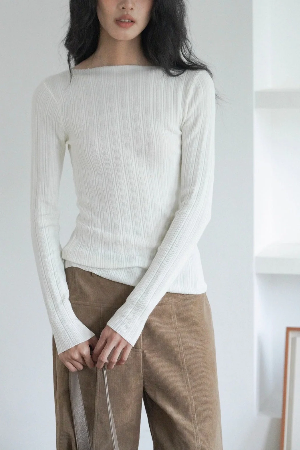 Semi-Sheer Unique Fitted Knit Top - Image 6