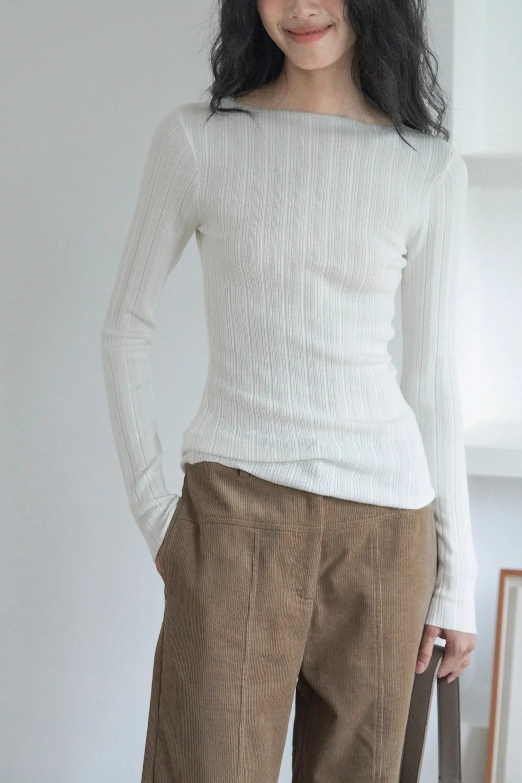 Semi-Sheer Unique Fitted Knit Top - Image 9