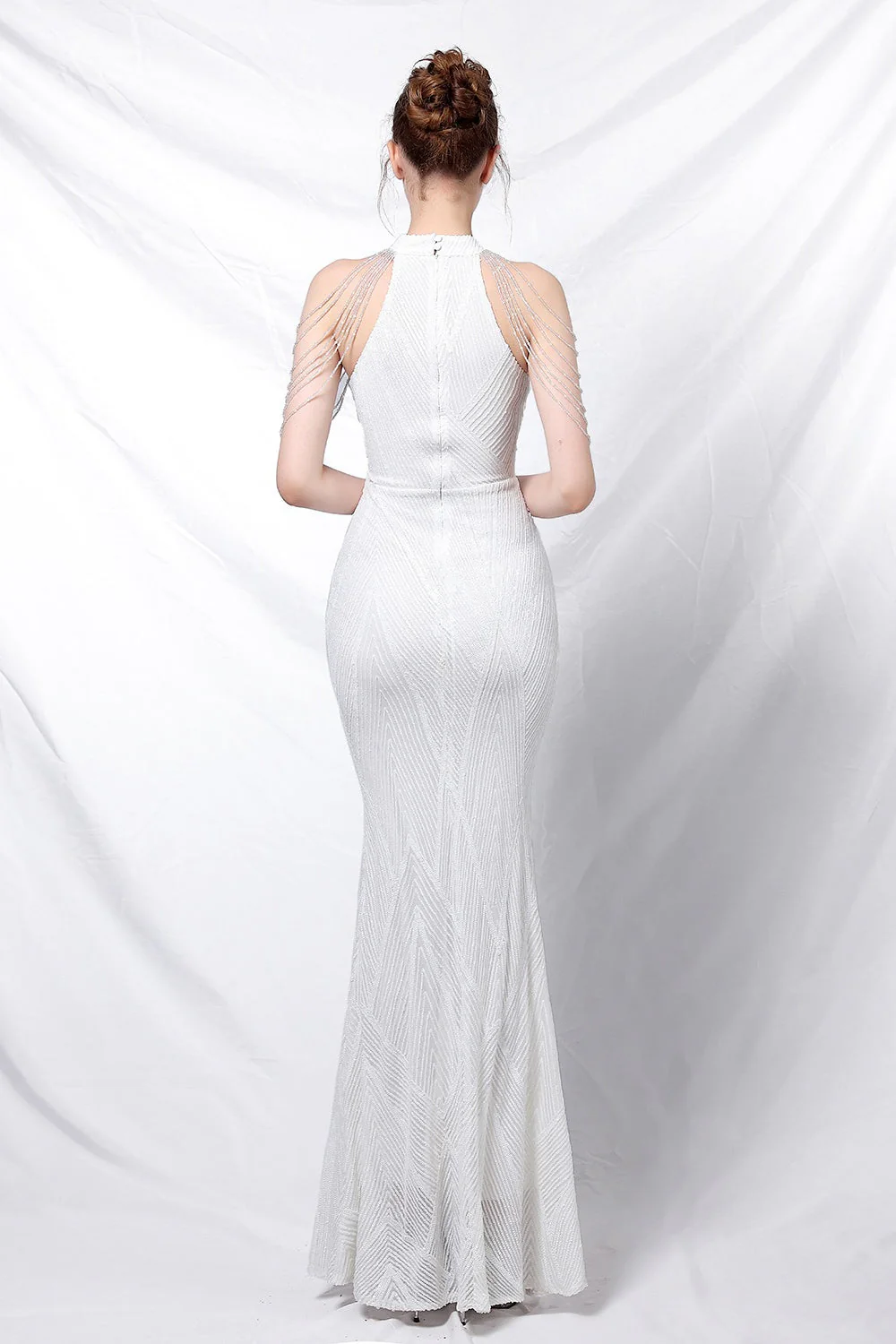 Sequin Halter Mermaid Maxi Party Dress - Image 10